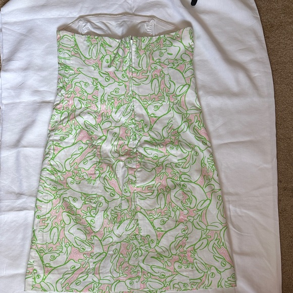 Lilly Pulitzer Original Pink Label on Cream Fabric Strapless size 4 - Picture 6 of 13